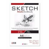 Sketchbook Zigana A4 Tutkallı 150 gr. Beyaz 25 yaprak