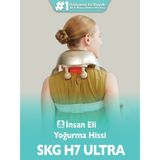 SKG H7 Ultra Boyun ve Omuz Masaj Aleti, Insan Elini Simüle Eden Yoğurma Hissiyatı, Geleneksel Shiatsu Masaj Terapisi, Fototerapi, Yoğurucu Derin Doku Masajı, Termoterapi - Krem