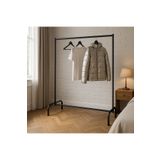SKGROUP Elbise Askılığı 138 cm Siyah Metal Konfeksiyon Elbise Askılığı Eşek Askılık Ayaklı Askılık Metal