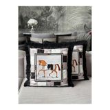 Skhome Çift Taraflı Atlı Dekoratif Saçaklı Kırlent Kılıfı 1Adet 43x43(SK-K05)