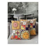 Skhome Çift Taraflı Güneş Dekoratif Kırlent Kılıfı 1Adet 43x43(Düz-K02)