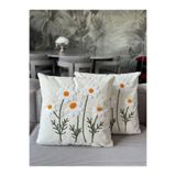 Skhome Papatya Punch işlemeli Kırlent Kılıfı 1 Adet 43x43cm(PNC-107)