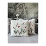 Skhome Papatya Punch işlemeli Kırlent Kılıfı 1 Adet 43x43cm(PNC-109)