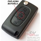 Skilit Samsun Oto Kilit Citroen Berlingo C3 C4 C5 3 Tuşlu Kumanda Kabı Anahtar Kabı Pil Yataksız Logolu
