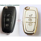 Skilit Samsun Oto Kilit Ford Focus 3 Mondeo Transit Silikon Nano Anahtar Kumanda Kılıfı Beyaz