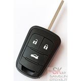 Skilit Samsun Oto Kilit Opel Astra J Insignia Anahtar Kabı Kumanda Kabı Oto Anahtarlık 3 Tuşlu Orjinal Metal Logolu