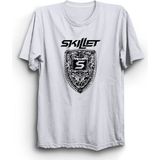 Skillet, Shiield, Rock Metal Müzik Grubu Baskılı %100 Pamuk Tişört - XL - Beyaz