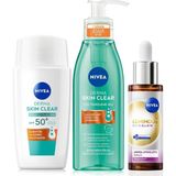Skin Glow Aydınlatıcı Serum 30ML Güneş Koruyucu Krem ve Yüz Temizleme Jeli Niasinamid