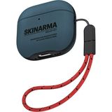 Skinarma Airpods 4 Kılıf Skinarma Pu Deri Tasarımlı Spunk Kulaklık Kılıfı Mavi
