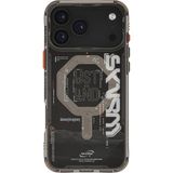 Skinarma İphone 17 Pro Uyumlu Kılıf M-Safe Şarjlı Yazı Desenli Airbag Tasarımlı Sonix Kapak Siyah