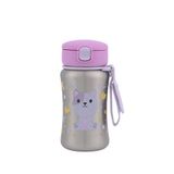 Skip Hop Besties Squad Kedi Figürlü Çelik Pipetli Kız Çocuk Suluk 350 Ml
