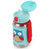 Skip Hop Mavi Baykuş Pipetle Paslanmaz Çelik Suluk 350 Ml.