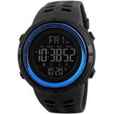 Skmei 1251 Erkek Kol Saati LED Işıklı Suya Dayanıklı Siyah Silikon Kordonlu 44 mm Kasa