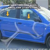 Skoda Fabia 1999-2008 Paslanmaz Çelik 4 Parça Krom Cam Çıtası