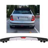 Skoda Fabia Mk1 Uyumlu Body Kit Difüzör 4 Çıkış Gri Yuvarlak