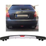 Skoda Fabia Mk2 Uyumlu Body Kit Difüzör 4 Çıkış Gri Yuvarlak