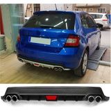 Skoda Fabia Yeni Kasa Uyumlu Body Kit Difüzör 4 Çıkış Yuvarlak Siyah Model 2