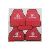 Skoda Favorit Logolu Kırmızı Halıfleks Paspas Seti