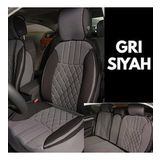 Skoda Kamiq Lüx Oto Koltuk Minderi Ön Arka 5'li Set ELEGANCE Serisi GRİ SİYAH