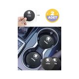 Skoda Kamiq Siyah Karbon Araç Bardak Altlığı Skoda Logolu Kamiq Özel Üretim 2 Adet 7 Cm 2 Adet