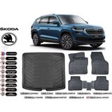 Skoda Kodiaq 2020 Model Bagaj Havuzu Araca Özel Siyah Havuzlu Paspas Takımı Sett