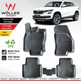 Skoda Kodiaq Paspas 2017 2024 Arası Uyumlu 3D Havuzlu Wöller Paspas - Siyah