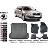 Skoda Octavia 2006 Model Bagaj Havuzu Araca Özel Siyah Ekstra Havuzlu Paspas Takımı
