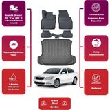 Skoda Octavia 2007 Model Bagaj Havuzu+4d Araca Özel Havuzlu Paspas Takımıı Maxii - Siyah