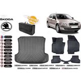 Skoda Octavia 2012 Model Bagaj Havuzu+4d Araca Özel Havuzlu Paspas Takımıı Rice - Siyah