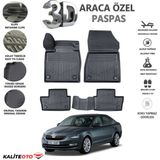 Skoda Octavıa 2015 Model Tam Uyumlu Kokusuz 3D Havuzlu Paspas - Siyah