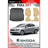 Skoda Octavia 2018 Model 4d Bagaj ve Pro Serisi Havuzlu Bej Paspas Takımı - Siyah