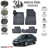 Skoda Octavıa 2019 Model Tam Uyumlu Kokusuz 3D Havuzlu Paspas - Siyah
