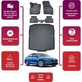 Skoda Octavia 2020 Model Bagaj Havuzu+4d Araca Özel Havuzlu Paspas Takımıı Maxii - Siyah