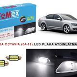 Skoda Octavia LED Plaka Aydınlatma Ampul Seti FEMEX Parlak Beyaz