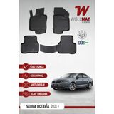 Skoda Octavia Paspas 2021 Sonrası Uyumlu 3D Havuzlu Paspas Seti - Siyah