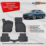 Skoda Octavia Paspas Araca Özel 2021 Sonrası BOSSE 3D Havuzlu Oto Paspas - Siyah
