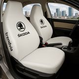 Skoda Ön ve Arka Oto Koltuk Kılıfı Penye Servis Kılıfı Seti - Beyaz
