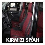Skoda Rapid Lüx Oto Koltuk Minderi Ön Arka 5'li Set ELEGANCE Serisi SİYAH KIRMIZI
