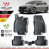 Skoda Scala Paspas 2020 2026 Arası Uyumlu 3D Havuzlu Wöller Paspas - Siyah