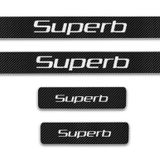 Skoda Süper B Carbon Fiber Kapı Eşiği Yazısı Sticker Boya Koruma