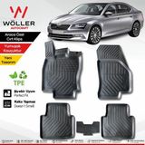 Skoda Superb Paspas 2015 2023 Arası Uyumlu 3D Havuzlu Wöller Paspas - Siyah