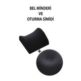 SKORMED Ofis Sandalye Oto Araç Koltuk Bel Destek Yastığı Sırt Minderi Ve Yuvarlak Simit Minder