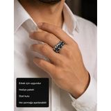 Skull Legion Adjustable Men's Ring Kuru Kafa Sıralı Ayarlanabilir Erkek Yüzüğü