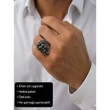 Skull Reaper Adjustable Ring Azrail Kuru Kafa Erkek Yüzüğü