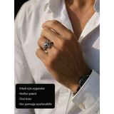Skullvanguard Phantom Ring Kuru Kafa Motifli Erkek Yüzük
