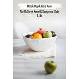 sky akrilik barok aquamarin büyük oval meyve & salata kasesi & karıştırma kabı / 3,3 lt (cam değildir)