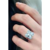Sky Diamond Blue Aquamarin Taşlı 925ayar gümüş üzerine beyaz altın kaplama lüks yüzük