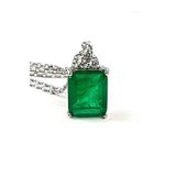 Sky Diamond Green Creative Rubies 925 Ayar Gümüş Lüks Baget Kolye