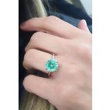Sky Diamond Green Tanzanit Taşlı 925ayar Gümüş İce Cut Tek Taş Yüzük