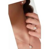 SKY DIAMOND gümüş rose altın kaplama damla tektaş set